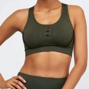 ALALA Seamless Sports Bra Cut Outs Size M Army Green
